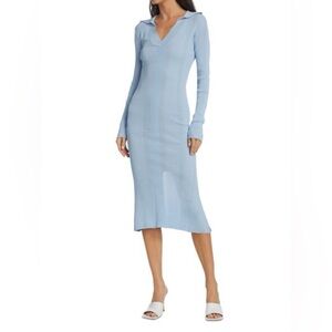 Remain by Birger Christensen light blue knit midi dress, size 2, worn once